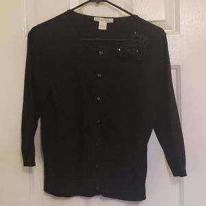 Womens Cardigan with Sequin Bow detail